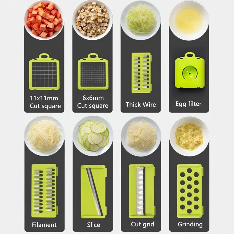 14-delige Multifunctionele Groentesnijder Set: Alles-in-één Keukenhulp