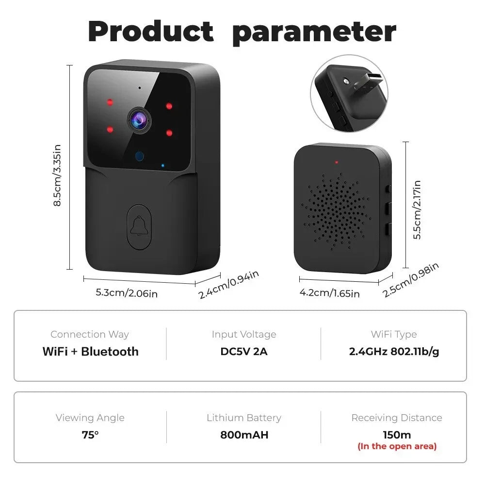 Slimme WiFi Deurbel: HD Camera, Nachtzicht & Stembediening - Buitenbeveiliging