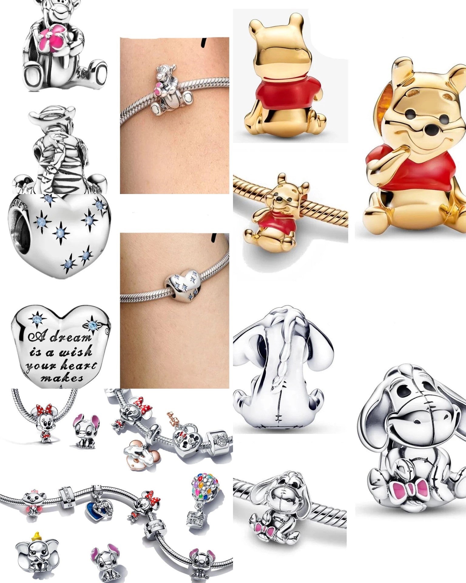 Magic Charms van Stitch, Minnie Mouse, Winnie Charms - Geschikt voor Pandora Armband