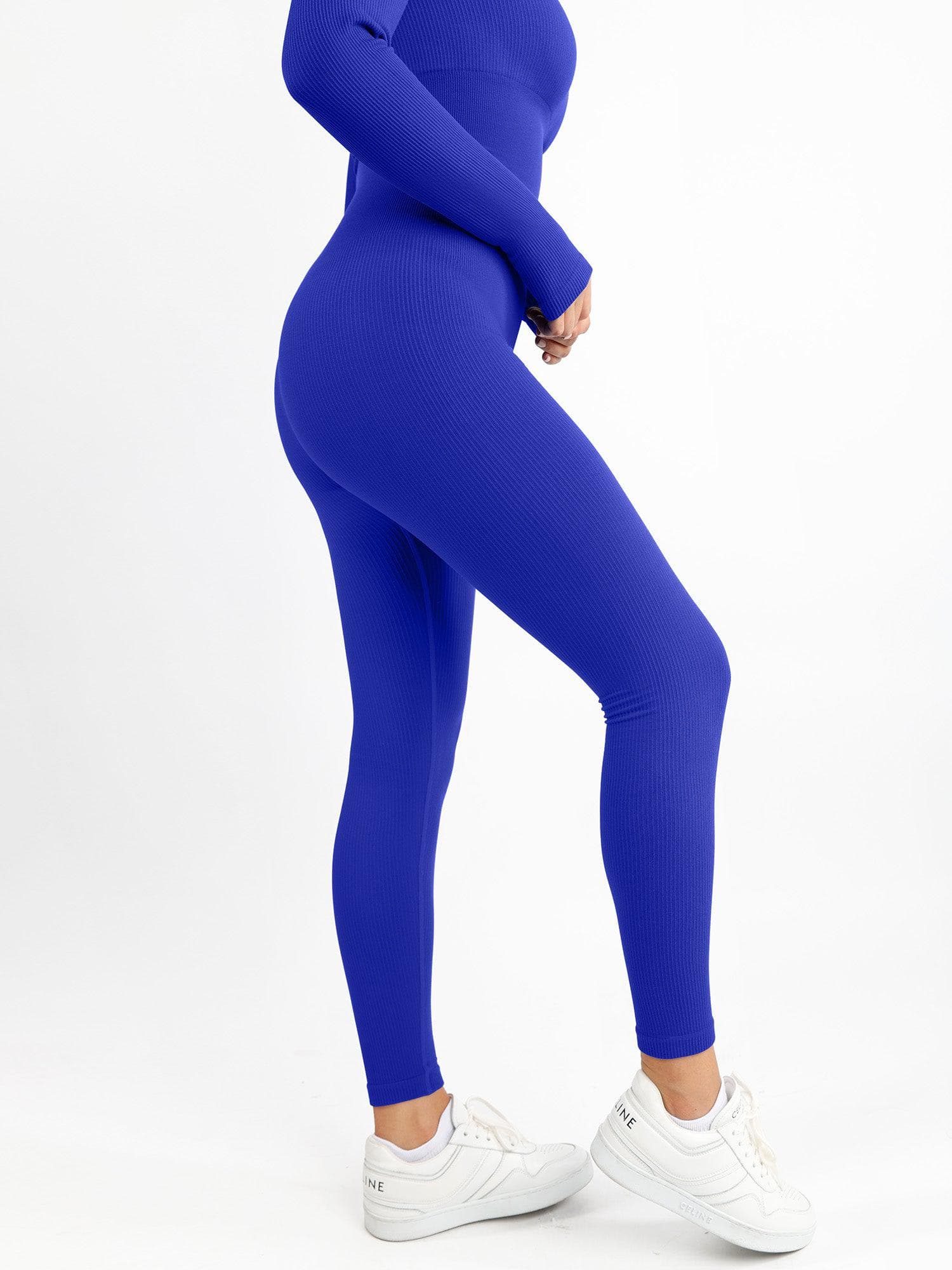 Jumpsuit with thumbhole and square neckline